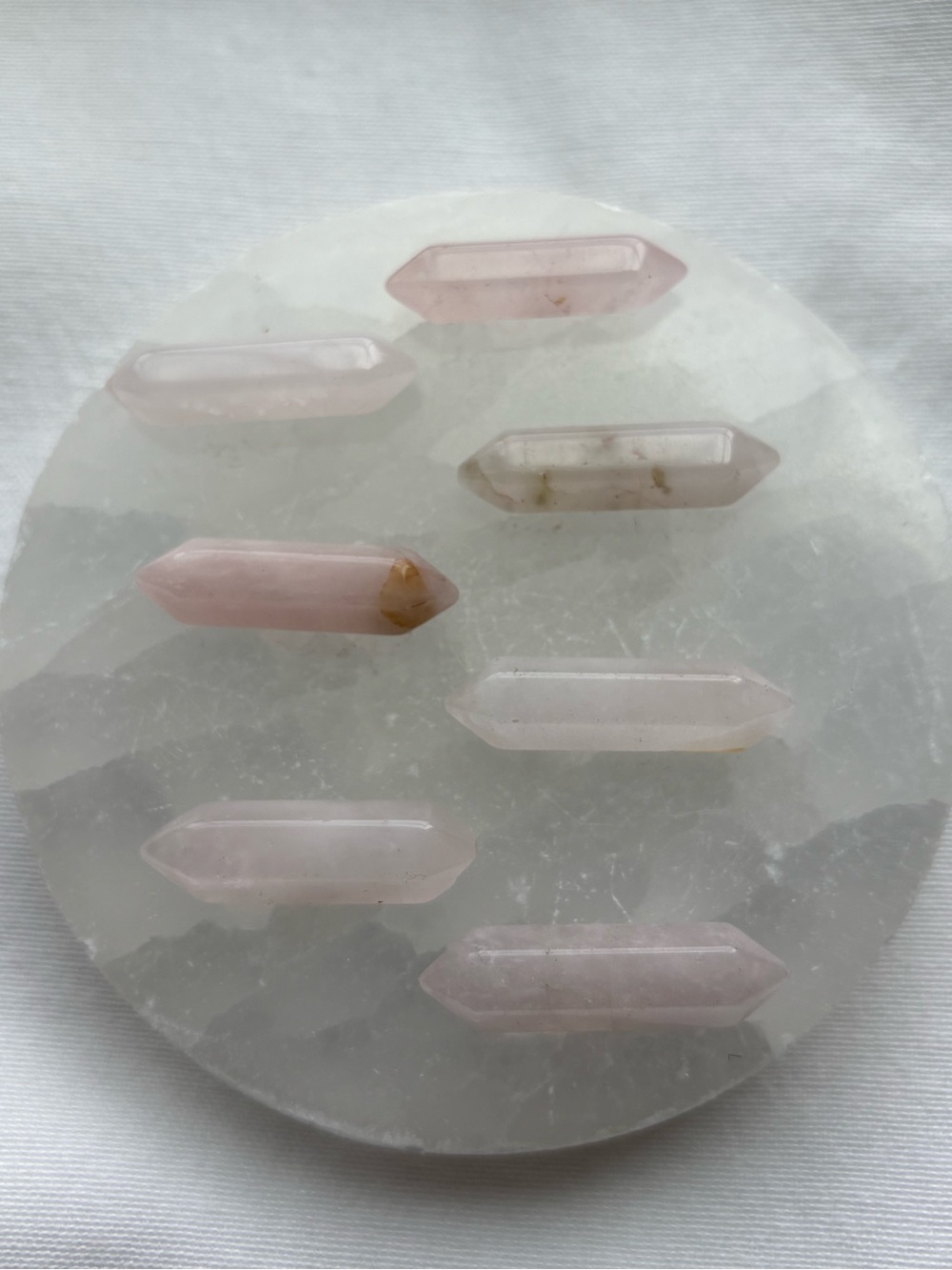 Mini rose quartz double point bundle